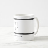 Modernes Monogramm Beruflich Schlicht einfach Mini Kaffeetasse (VorderseiteRechts)