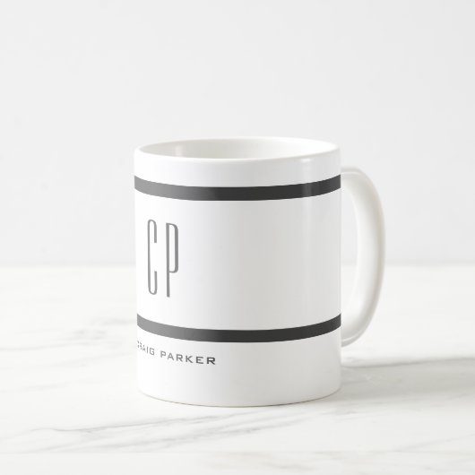 Modernes Monogramm Beruflich Schlicht einfach Mini Kaffeetasse (VorderseiteRechts)