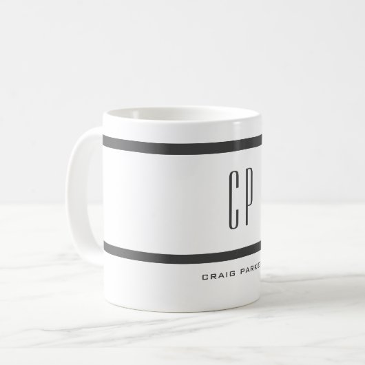Modernes Monogramm Beruflich Schlicht einfach Mini Kaffeetasse (Vorderseite Links)