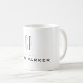Modernes Monogramm Beruflich Schlicht einfach Mini Kaffeetasse (VorderseiteRechts)