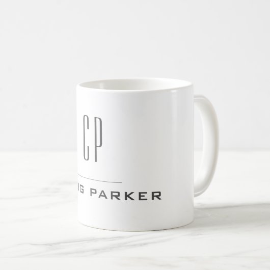 Modernes Monogramm Beruflich Schlicht einfach Mini Kaffeetasse (VorderseiteRechts)