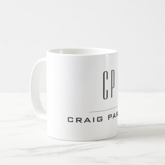 Modernes Monogramm Beruflich Schlicht einfach Mini Kaffeetasse (Vorderseite Links)