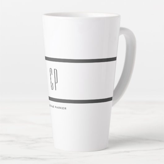 Modernes Monogramm Beruflich Schlicht einfach Mini Milchtasse (Rechte Ecke)