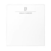 Modernes Monogramm Beruflich Schlicht einfach Mini Notizblock (Vorderseite)