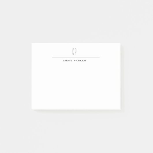 Modernes Monogramm Beruflich Schlicht einfach Mini Post-it Klebezettel (Vorderseite)