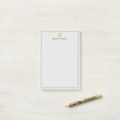 Modernes Monogramm Beruflich Schlicht einfach Mini Post-it Klebezettel (Auf Schreibtisch)