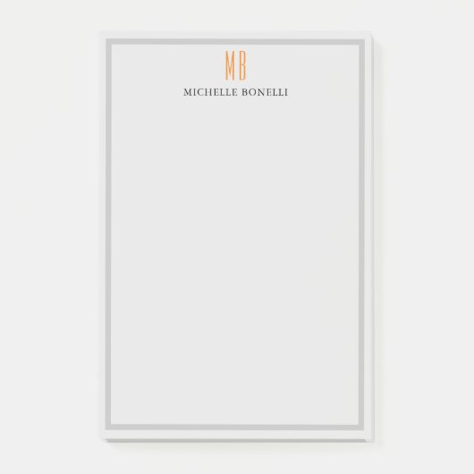 Modernes Monogramm Beruflich Schlicht einfach Mini Post-it Klebezettel (Vorderseite)