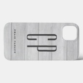 Modernes Monogramm Beruflich Schlicht grau Case-Mate iPhone Hülle (Rückseite (Horizontal))