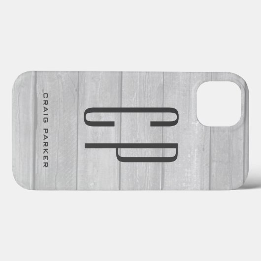 Modernes Monogramm Beruflich Schlicht grau Case-Mate iPhone Hülle (Rückseite (Horizontal))
