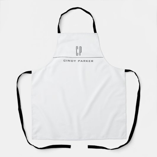 Modernes Monogramm Beruflich Schlicht Ihren Namen Schürze (Vorderseite)