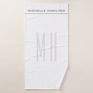 Modernes Monogramm Beruflich Schlicht Minimalistis Badehandtuch