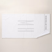 Modernes Monogramm Beruflich Schlicht Minimalistis Badehandtuch (Badehandtuch)