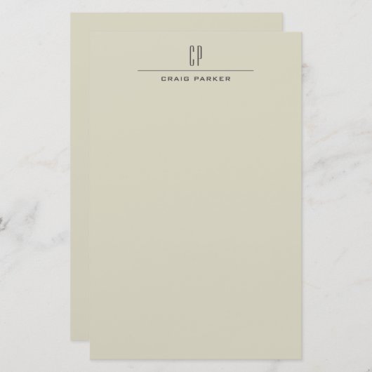Modernes Monogramm Beruflich Schlicht Minimalistis Briefpapier (Vorne/Hinten)