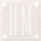 Modernes Monogramm Beruflich Schlicht Minimalistis Glasuntersetzer (Rückseite)