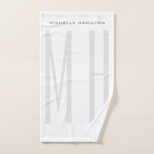 Modernes Monogramm Beruflich Schlicht Minimalistis Handtuch (Handtuch)