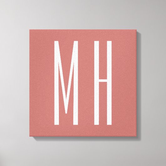 Modernes Monogramm Beruflich Schlicht Minimalistis Leinwanddruck (Vorderseite)