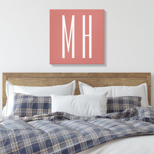 Modernes Monogramm Beruflich Schlicht Minimalistis Leinwanddruck (Insitu (Schlafzimmer))