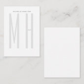 Modernes Monogramm Beruflich Schlicht Minimalistis Mitteilungskarte (Vorne/Hinten)