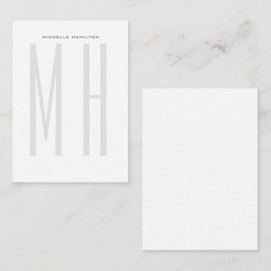 Modernes Monogramm Beruflich Schlicht Minimalistis Mitteilungskarte (Vorne/Hinten)