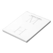Modernes Monogramm Beruflich Schlicht Minimalistis Notizblock (Rotiert)