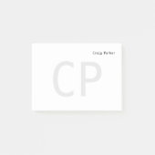 Modernes Monogramm Beruflich Schlicht Minimalistis Post-it Klebezettel (Vorderseite)