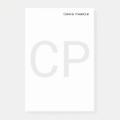 Modernes Monogramm Beruflich Schlicht Minimalistis Post-it Klebezettel (Vorderseite)