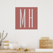 Modernes Monogramm Beruflich Schlicht Minimalistis Poster (Küche)