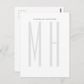 Modernes Monogramm Beruflich Schlicht Minimalistis Postkarte (Vorne/Hinten)