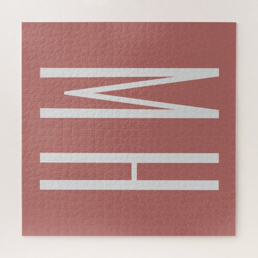 Modernes Monogramm Beruflich Schlicht Minimalistis Puzzle (Horizontal)