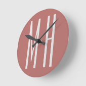Modernes Monogramm Beruflich Schlicht Minimalistis Runde Wanduhr (Winkel)
