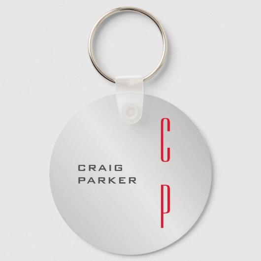 Modernes Monogramm Beruflich Schlicht Minimalistis Schlüsselanhänger (Vorderseite)