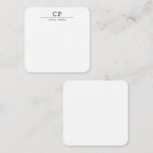 Modernes Monogramm Beruflich Schlicht Mitteilungskarte (Vorne/Hinten)