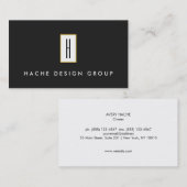 Modernes Monogramm, Beruflich Schwarz Visitenkarte (Vorne/Hinten)