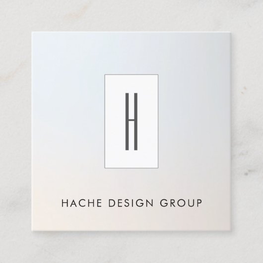 Modernes Monogramm, Beruflich silbergrau Quadratische Visitenkarte (Vorderseite)