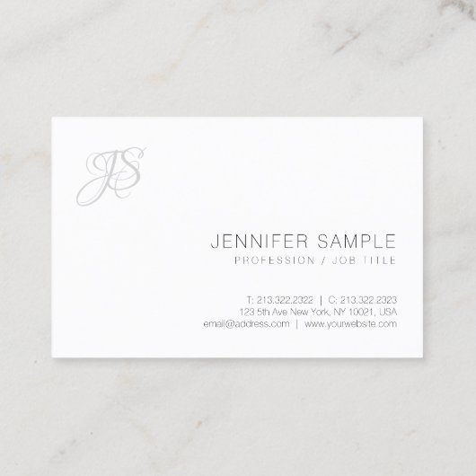 Modernes Monogramm-berufliche einfache Schablone Visitenkarte (Rückseite)