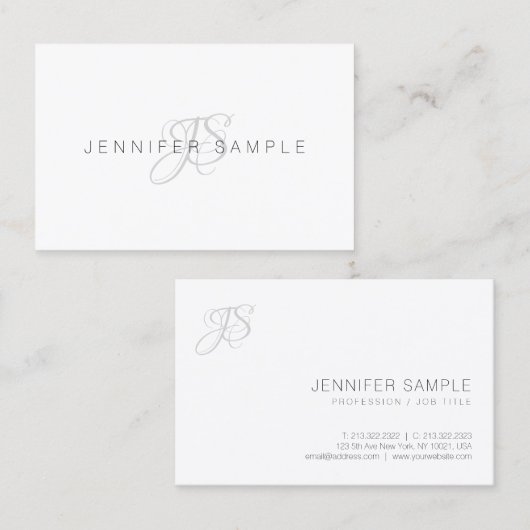 Modernes Monogramm-berufliche einfache Schablone Visitenkarte (Vorne/Hinten)