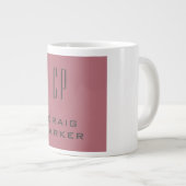 Modernes Monogramm Berufliche Schlichte Rose Gold  Jumbo-Tasse (Vorderseite Rechts)