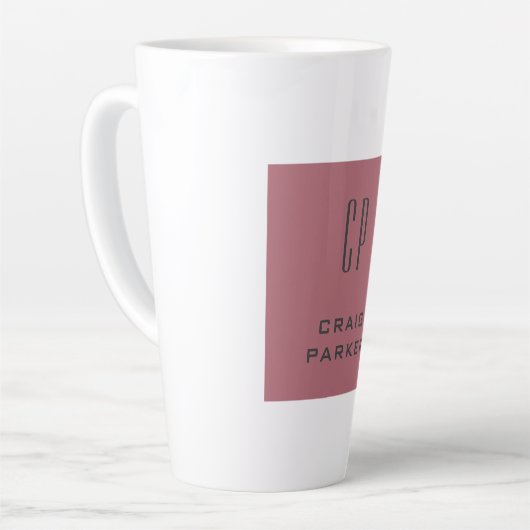 Modernes Monogramm Berufliche Schlichte Rose Gold Milchtasse (Linke Ecke)