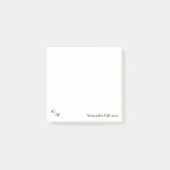 Modernes Monogramm Beruflicher einfacher Schwarzer Post-it Klebezettel (Vorderseite)
