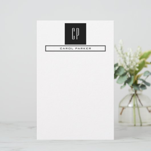 Modernes Monogramm Beruflicher Schlichter einfache Briefpapier (Stehend Vorderseite)