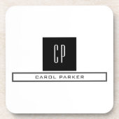 Modernes Monogramm Beruflicher Schlichter einfache Getränkeuntersetzer (Vorderseite)