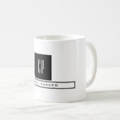 Modernes Monogramm Beruflicher Schlichter einfache Kaffeetasse (VorderseiteRechts)