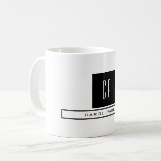 Modernes Monogramm Beruflicher Schlichter einfache Kaffeetasse (Vorderseite Links)