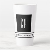 Modernes Monogramm Beruflicher Schlichter einfache Milchtasse (Vorderseite)