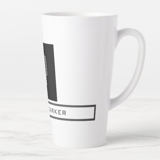 Modernes Monogramm Beruflicher Schlichter einfache Milchtasse (Rechts)