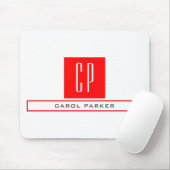 Modernes Monogramm Beruflicher Schlichter einfache Mousepad (Mit Mouse)