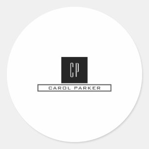 Modernes Monogramm Beruflicher Schlichter einfache Runder Aufkleber