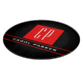 Modernes Monogramm Beruflicher Schlichter einfache Schneidebrett (Ecke)