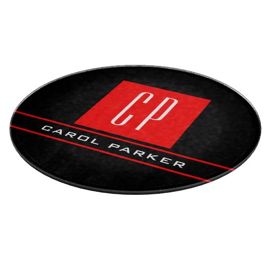 Modernes Monogramm Beruflicher Schlichter einfache Schneidebrett (Ecke)