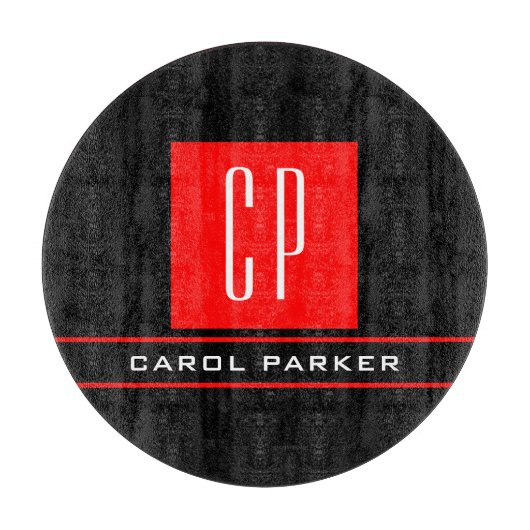 Modernes Monogramm Beruflicher Schlichter einfache Schneidebrett (Vorderseite)